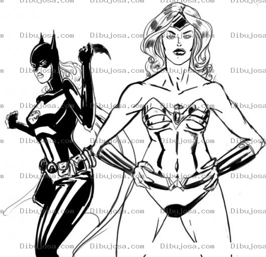 Dibujo para colorear Dibujo De Super Mujeres Para Pintar Y Colorear