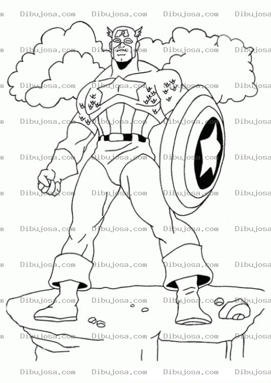 Dibujo para colorear Dibujo Del Captain America Para Pintar Y Colorear Capitanamerica
