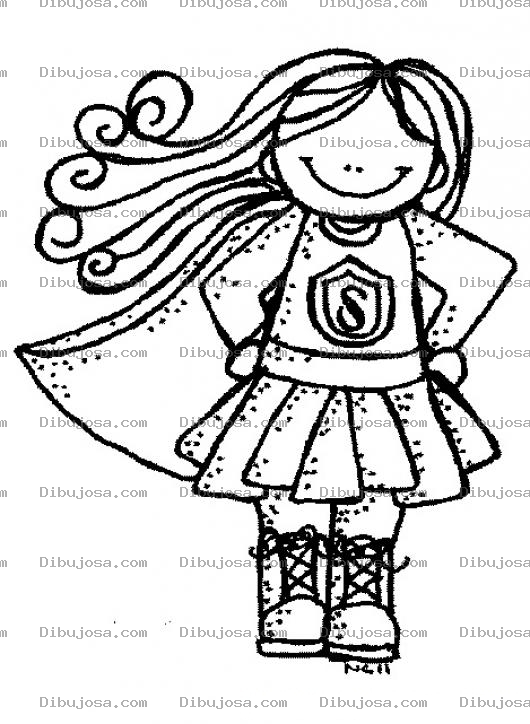 Dibujo para colorear Dibujo De Super Nina Para Pintar Y Colorear A Supernina
