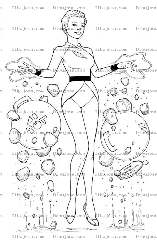 Dibujo para colorear Dibujo De La Super Chica De La Gravedad Para Pintar Y Colorear A La Reina De La Gravedad