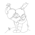 Dibujo para colorear Dibujo Del Yugo Llevadero De JESUS Para Colorear Corazon Partido En 3 Pedazos