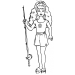 Dibujo para colorear Dibujo De Barbie Con Cana De Pescar Para Pintar Y Colorear Chica Pescadora