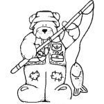 Dibujo para colorear Oso Pescador Para Pintar Y Colorear