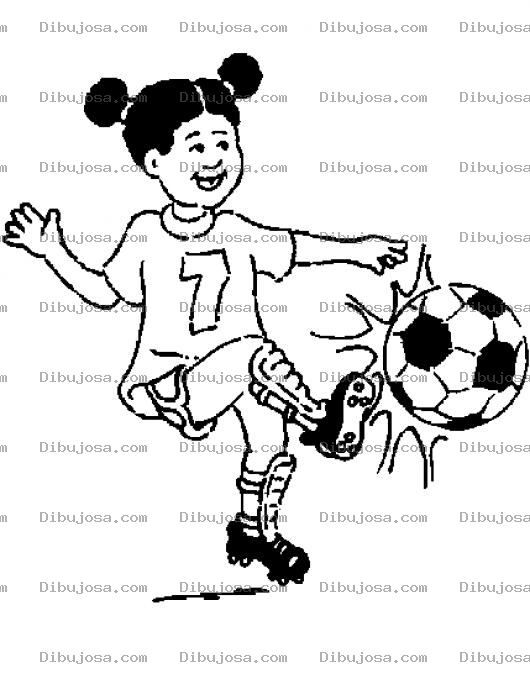 Dibujo para colorear Dibujo De La Negrita De Dibujos Punto Como Punto Gt Pateando Una Pelota De Fut Para Colorear