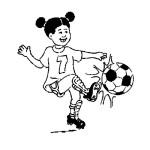 Dibujo para colorear Dibujo De La Negrita De Dibujos Punto Como Punto Gt Pateando Una Pelota De Fut Para Colorear