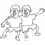 Dibujo De Gemelos Abrazados Para Pintar Y Colorear