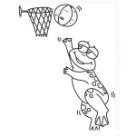 Dibujo para colorear Dibujo De Rana Jugando Basketball Para Colorear Sapo Basquetbolista Encestando Una Canasta