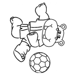 Dibujo para colorear Dibujo De Hipopotamo Futbolista Pateando Una Pelota Para Pintar Y Colorear