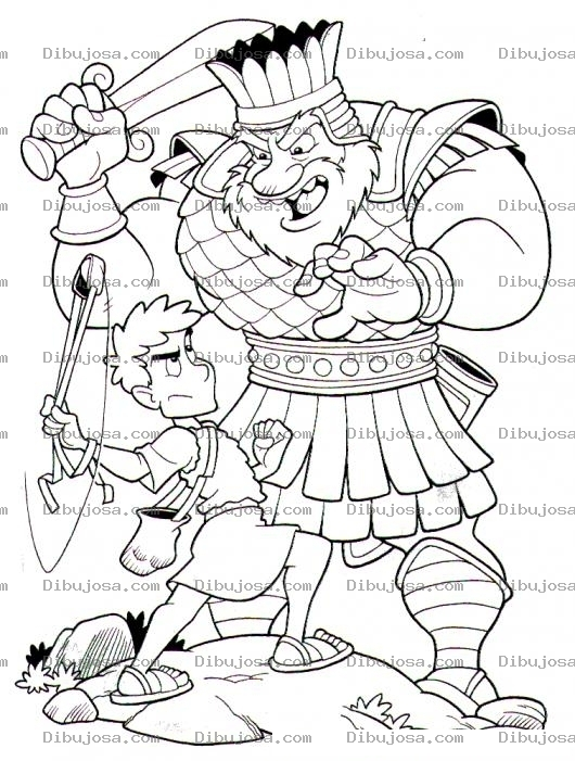 Dibujo para colorear Dibujo De David Y Goliat Para Pintar Y Colorear Al Gigante Goliath