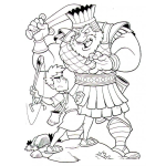 Dibujo para colorear Dibujo De David Y Goliat Para Pintar Y Colorear Al Gigante Goliath