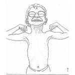 Dibujo para colorear Dibujo De Nino Musculoso Y Fisiculturista Fortachon Para Pintar Y Colorear