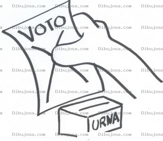 Dibujo para colorear Dibujo De Voto En Urna Para Pintar Y Colorear El Voto Es Secreto