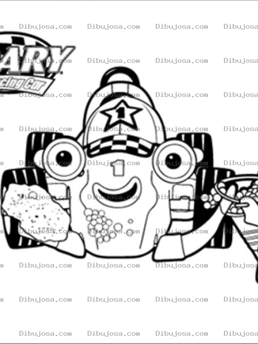 Dibujo para colorear Roary El Carrito Veloz Para Pintar Y Dibujar A Rori Carrito Velos