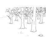 Dibujo para colorear Dibujo De Bosque Para Pintar Y Colorear