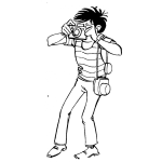 Dibujo para colorear Dibujo De Fotografo Con Camara Profesional Tomando Fotos Para Pintar Y Colorear