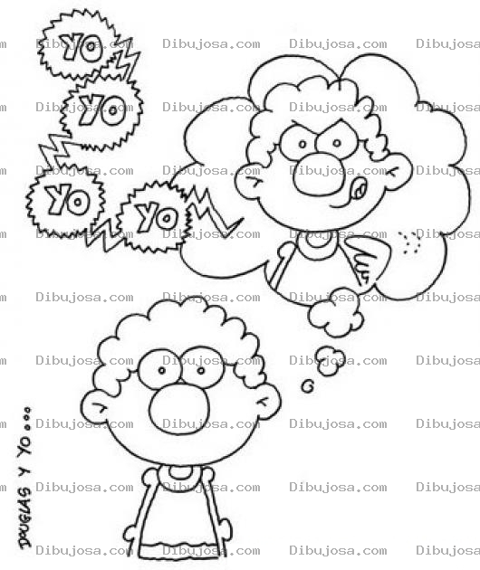 Dibujo para colorear Dibujo De Nino Egoista Y Egocentrico Para Pintar Y Colorear Yo Yo Yo Yo