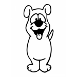 Dibujo para colorear colorear un perro amigable