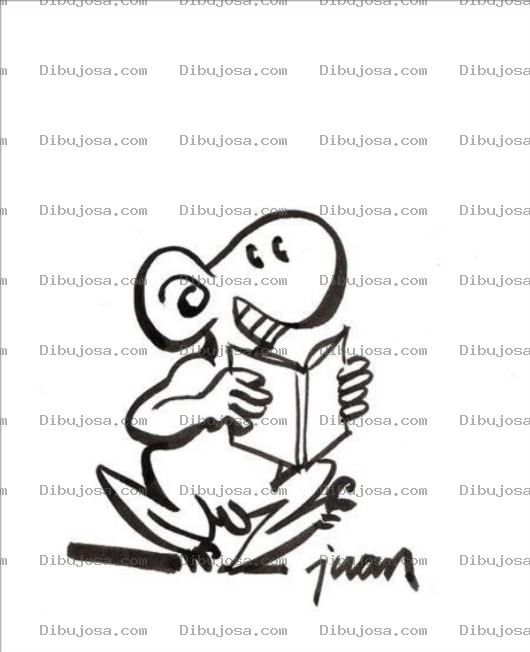 Dibujo para colorear Dibujo Del Raton Juan Leyendo Un Libro Para Pintar Y Colorear
