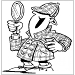 Dibujo para colorear Dibujo De Detective Con Lupa Para Pintar Y Colorear