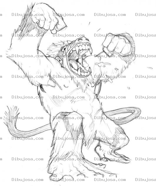 Dibujo para colorear Dibujo De Leon Gorila Para Pintar Y Colorear
