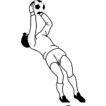 Dibujo para colorear Dibujo De Portero De Futbol Para Pintar Y Colorear Arquero Guardameta Atrapando La Pelota