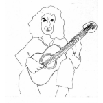 Dibujo para colorear Hombre Feo Y Peludo Con Guitarra Para Pintar Y Colorear
