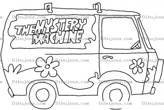 Dibujo para colorear Dibujo De La Panel De Scooby Do Para Pintar Y Colorear La Maquina Del Misterio The Mistery Machine Coloring Page