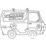 Dibujo para colorear Dibujo De La Panel De Scooby Do Para Pintar Y Colorear La Maquina Del Misterio The Mistery Machine Coloring Page