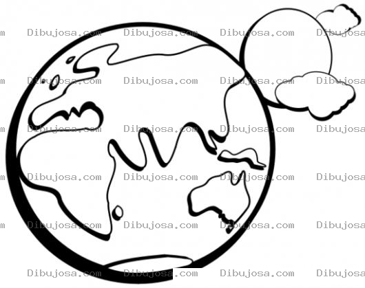 Dibujo para colorear Dibujo De La Tierra Y La Luna Para Pintar Y Colorear
