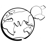 Dibujo para colorear Dibujo De La Tierra Y La Luna Para Pintar Y Colorear
