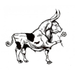 Dibujo para colorear Dibujo De Toro Con Curepo De Vaca Sosteniendo Una Flor Para Pintar Y Colorear