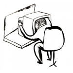 Dibujo para colorear Dibujo De Tecnico Reparador De Tv Arreglando Un Televisor Para Pintar Y Colorear
