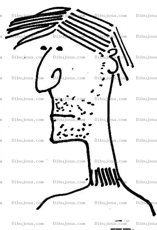 Dibujo para colorear Dibujo De Hombre Con Barba De 3 Dias Para Pintar Y Colorear