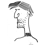 Dibujo para colorear Dibujo De Hombre Con Barba De 3 Dias Para Pintar Y Colorear