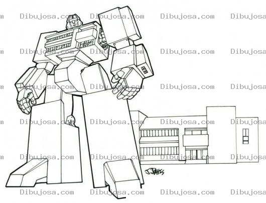 Dibujo para colorear Colorear Transformer edificio