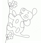 Dibujo para colorear Colorear Perrito con dos flores