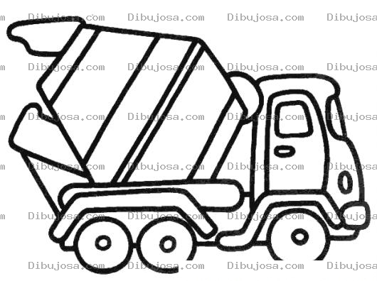 Dibujo para colorear Dibujo De Un Camion De Cemento Para Pintar Y Colorear