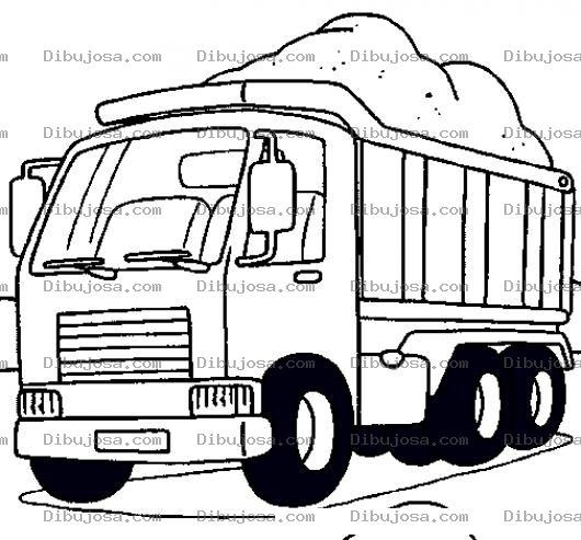 Dibujo para colorear Dibujo De Camion De Volteo Con Palangana De Arena Para Colorear
