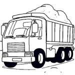 Dibujo para colorear Dibujo De Camion De Volteo Con Palangana De Arena Para Colorear