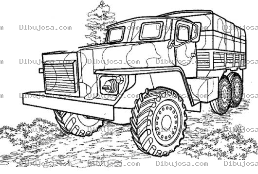 Dibujo para colorear Camion Del Ejercito En Dibujo Para Imprimir Pintar Y Colorear