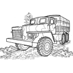 Dibujo para colorear Camion Del Ejercito En Dibujo Para Imprimir Pintar Y Colorear