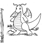 Dibujo para colorear Dragon De Pokemon Con Alas Para Pintar Y Colorear