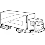 Dibujo para colorear Dibujo De Camion De 5 Ejes Con Furgon Para Pintar Y Colorear