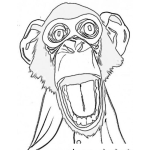 Dibujo para colorear Dibujo De Mono Asustado Para Pintar Y Colrear