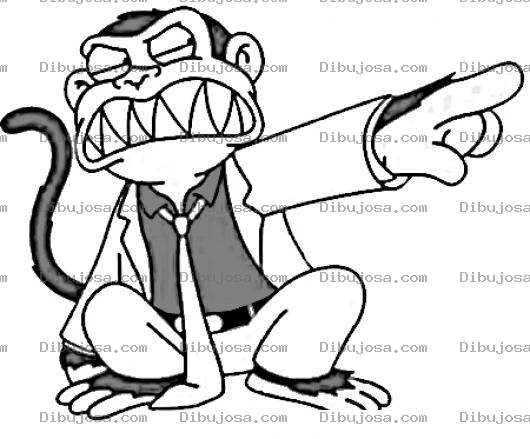 Dibujo para colorear Dibujo De Mono Con Saco Y Corbata Para Pintar Y Colorear Mico Formal