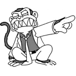 Dibujo para colorear Dibujo De Mono Con Saco Y Corbata Para Pintar Y Colorear Mico Formal