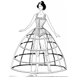 Dibujo para colorear Dibujo De Fustan Antiguo Para Pintar Y Colorear Armazon De Vestido Chasis De Falda Para Imprimir