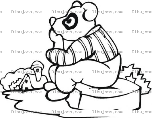 Dibujo para colorear Dibujo De Oso Pensativo Para Pintar Y Colorear