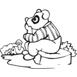 Dibujo para colorear Dibujo De Oso Pensativo Para Pintar Y Colorear