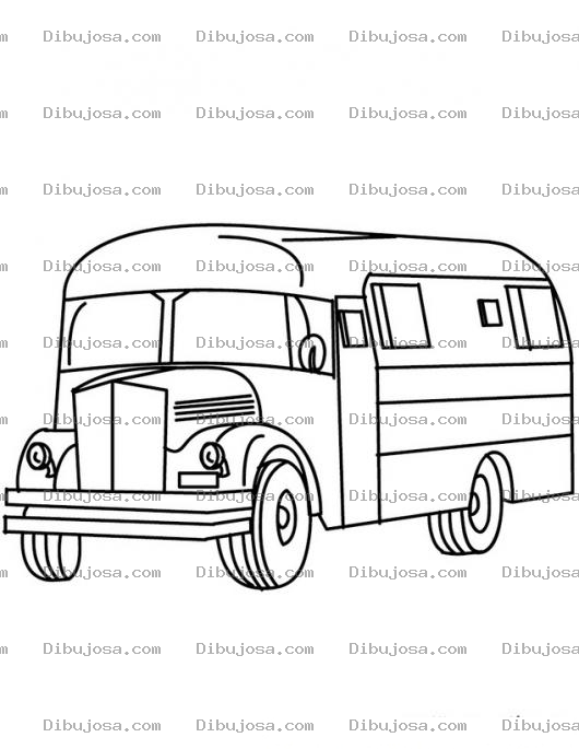 Dibujo para colorear Dibujo De Bus Viejo Para Pintar Y Colorear